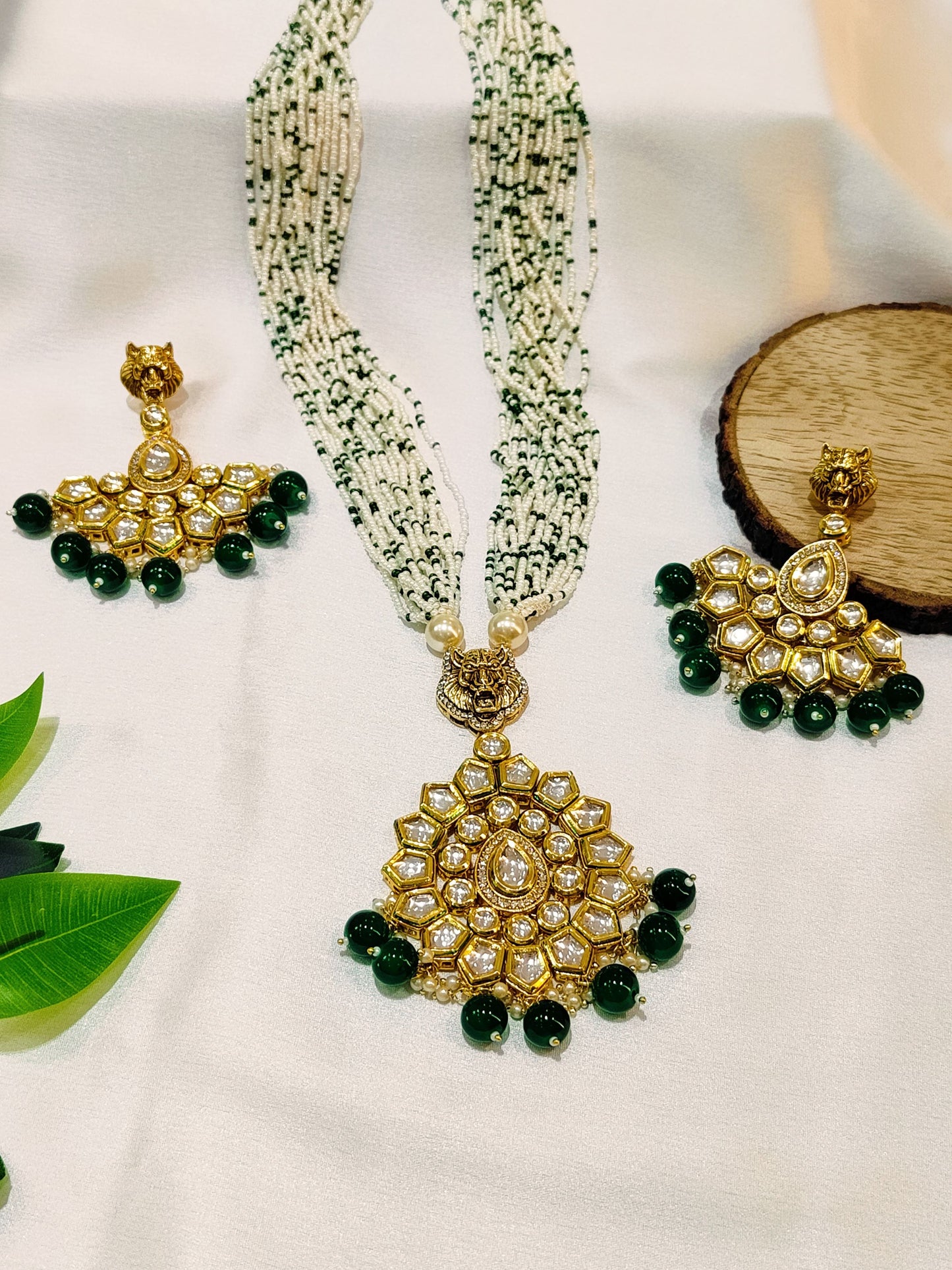 Emerland green GRISHMA long Necklace set