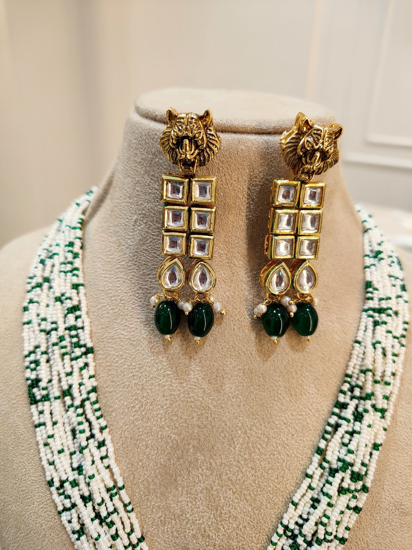 Emerland green Long Mastani Long Necklace set