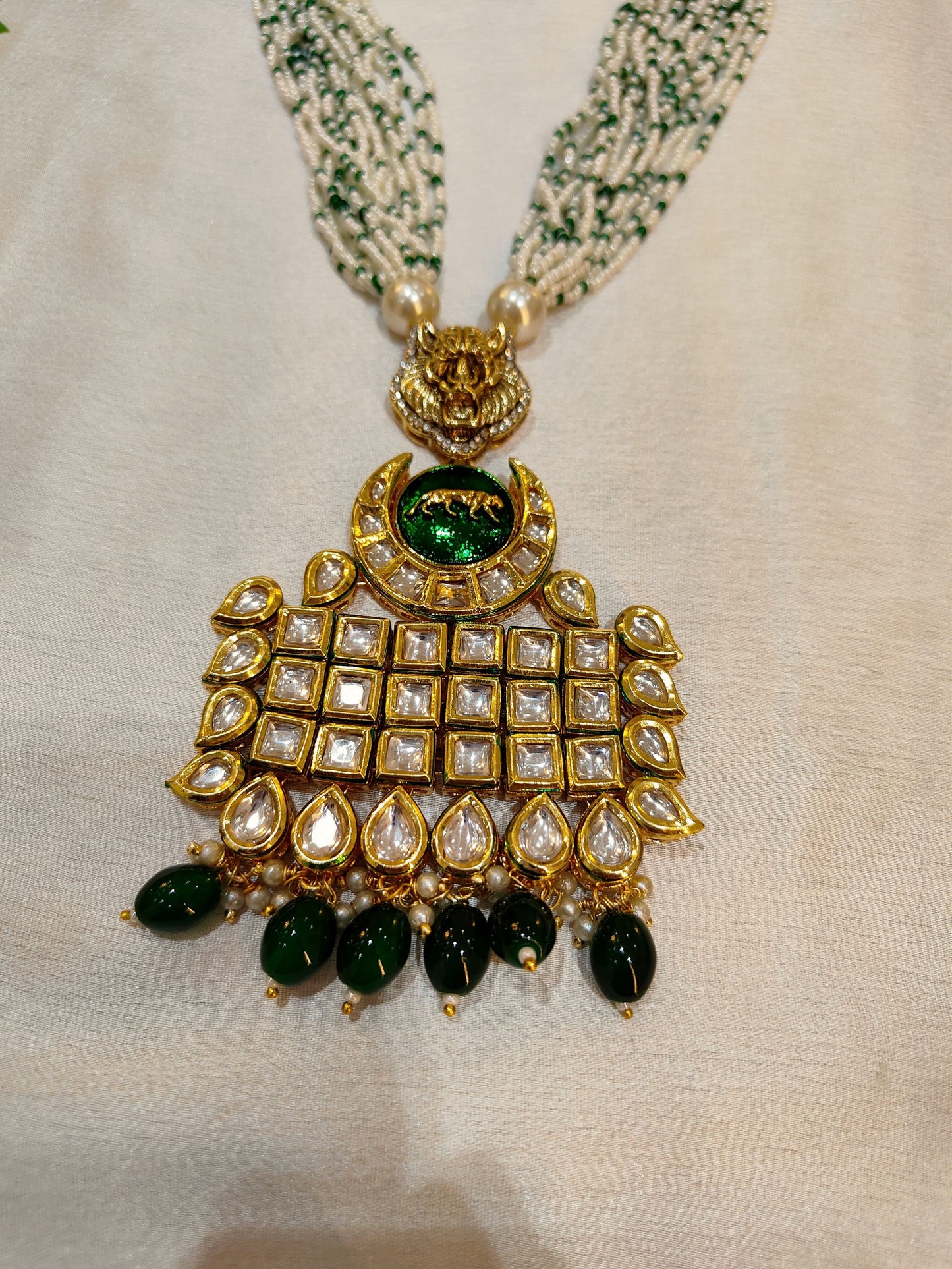 Emerland green Long Mastani Long Necklace set